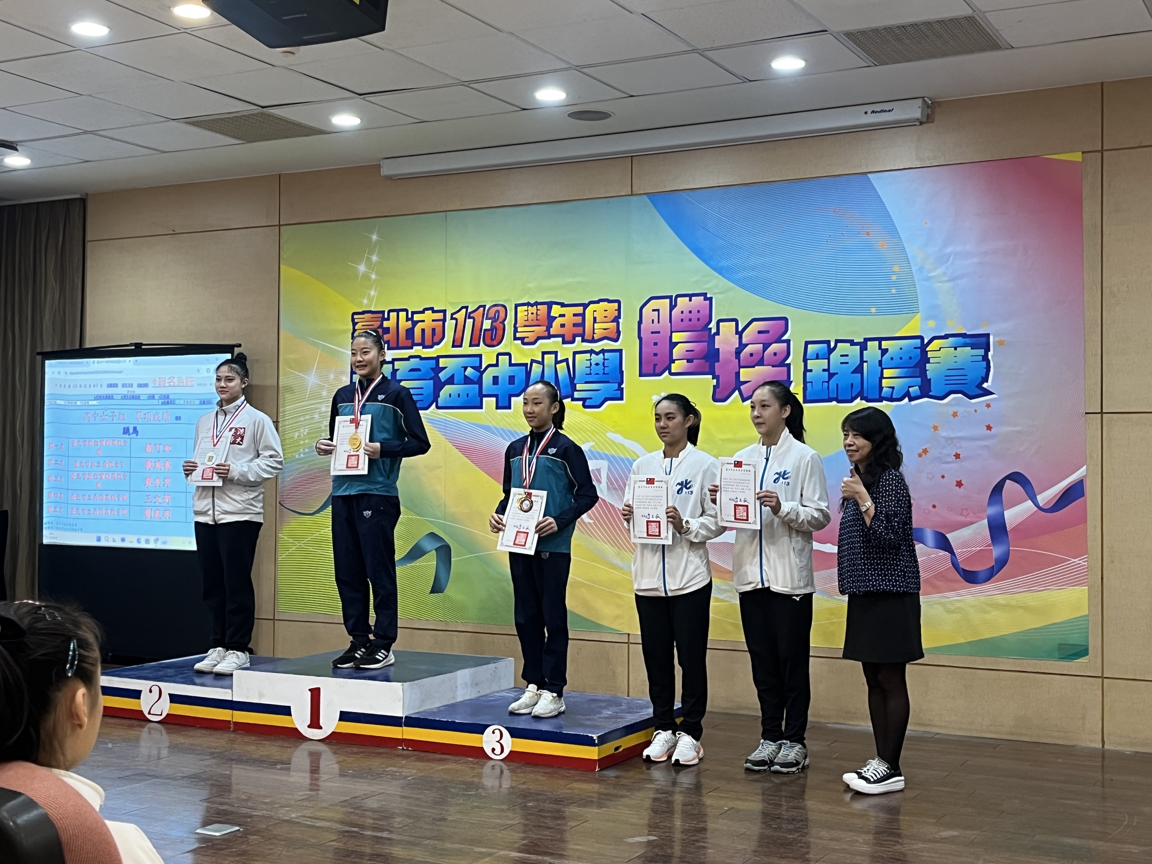 img3楊可玟同學參加臺北市113學年度教育盃中小學競技體操錦標賽榮獲跳馬第一名、平衡木第二名
